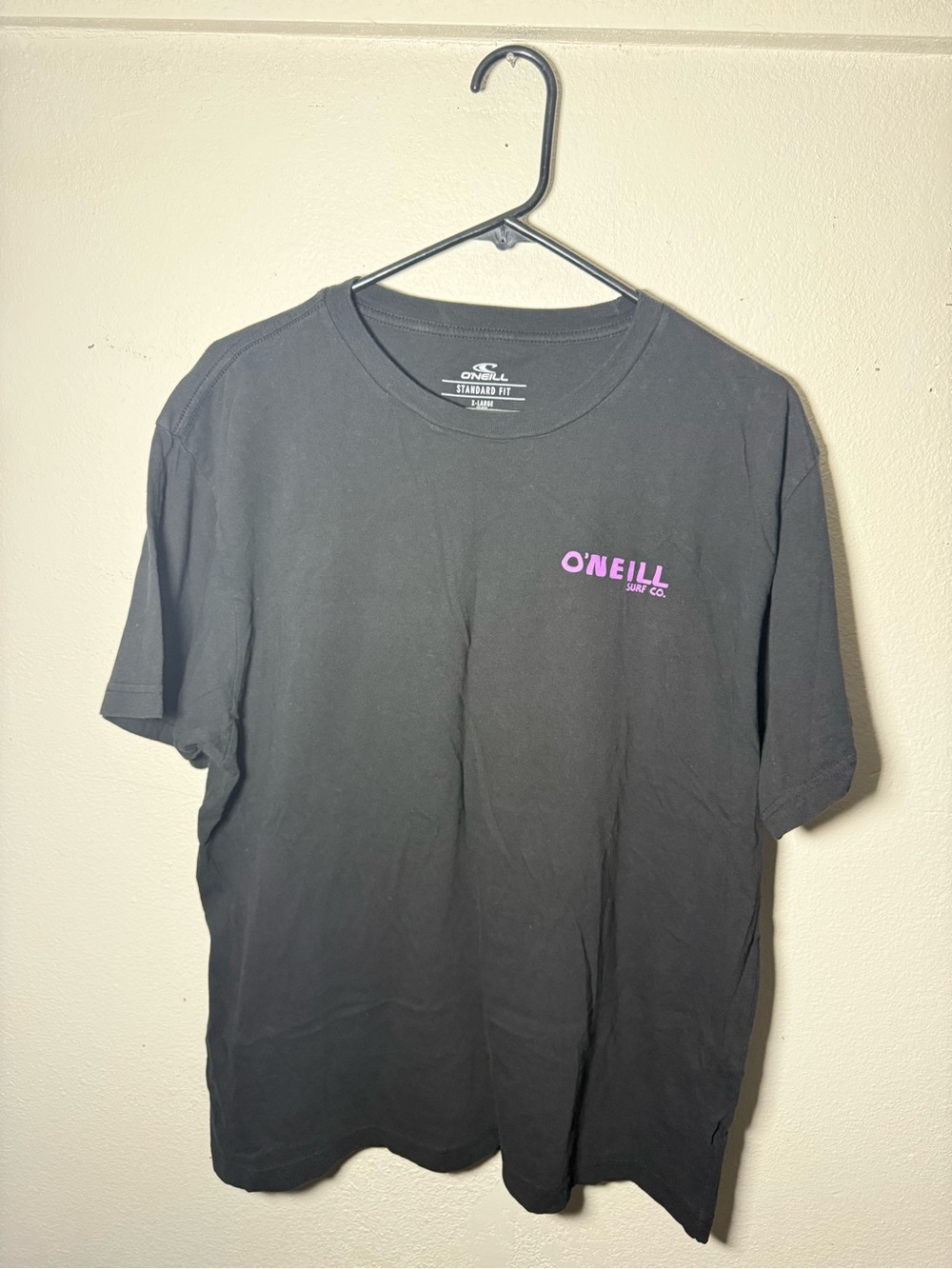 O'Neill Black Short-Sleeve Tee with Pink Logo